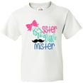 thumbnail image 3 of Inktastic Big Sister to a Little Mister Bow and Mustache Youth T-Shirt, 3 of 5