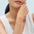 thumbnail image 2 of Women's Finecraft Square Link Tennis Bracelet with Diamonds in 14kt Yellow Gold-Plated Brass, 7.5", 2 of 2