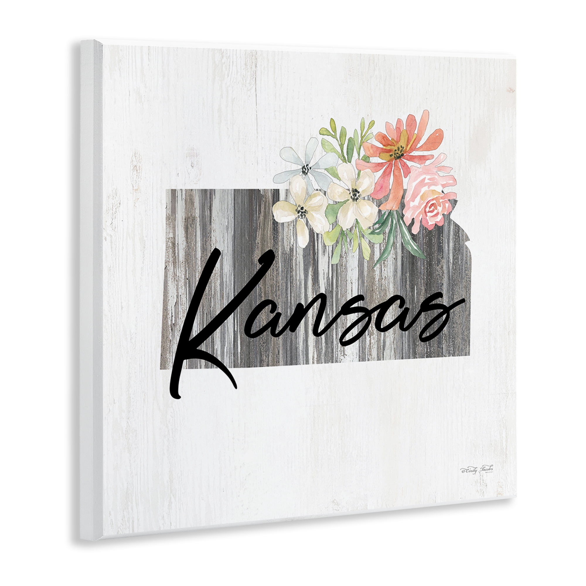 Stupell Industries Shabby Chic Kansas Botanical & Floral Painting Unframed Art Print Wall Art, 12 x 12
