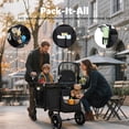 thumbnail image 3 of LINLUX 2 Kids Wagon Stroller, Foldable Outdoor 2-Seat Stroller Wagon, Removable Canopy, 55 Pound, Black, 3 of 7