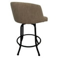 thumbnail image 3 of Pemberly Row Swivel Fabric & Metal Bar Stool Beige/Black Set of 3, 3 of 3