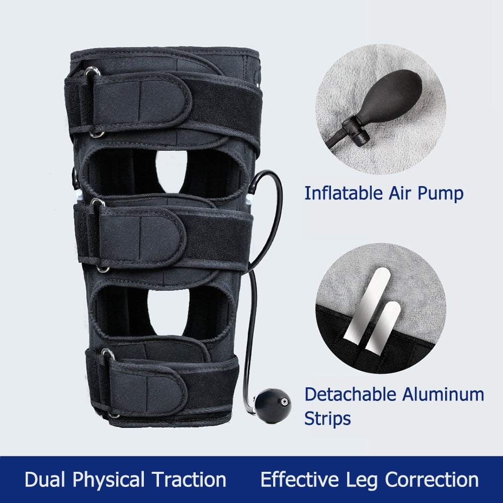O/X Leg Posture Correction Belt, Bowed Legs Knee Valgum Straightening Posture Corrector with Air Pump Pressure, Adjustable Size for Adult Children