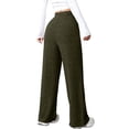 thumbnail image 5 of Womens Ribbed Wide Leg Lounge Pants with Pockets Comfy Loose Soft Knit Pants with Drawstring Green S, 5 of 10