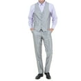 thumbnail image 4 of Julinie 3-Piece Solid Sharkskin Suit Set with Jacket, Vest, and Dress Pants, Slim Fit, 4 of 5
