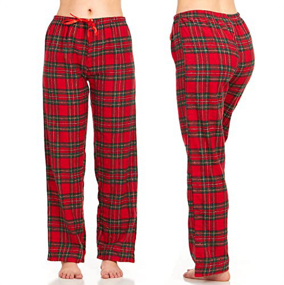 Womens Flannel Pajama Pants, Long Novelty Cotton Pj Bottoms 