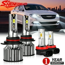 For 2013-2015 Chrysler 200 LED Headlight Bulbs 9012 High Low Beam Set H11 Fog light Pack of 4
