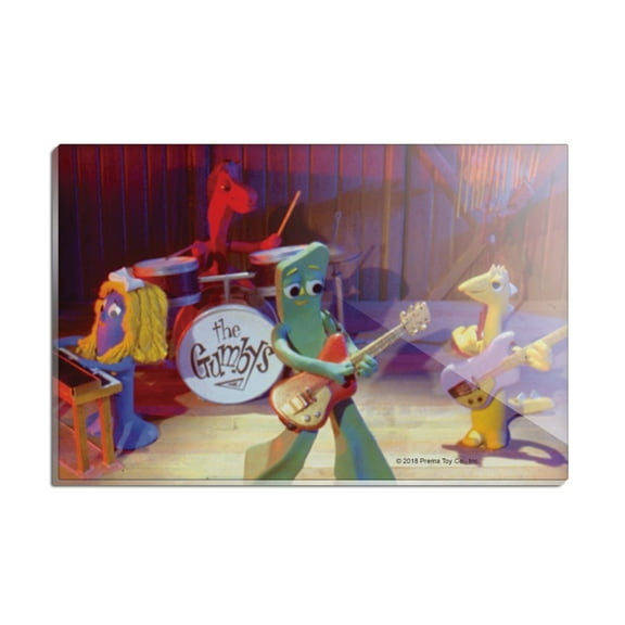 The Gumbys - Gumby Friends Rock and Roll Band Rectangle Acrylic Fridge Refrigerator Magnet