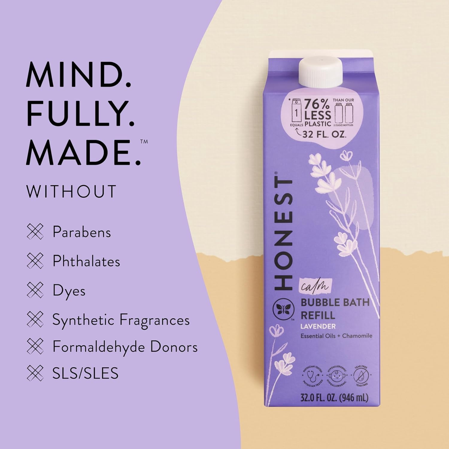 The Honest Company Bubble Bath Carton Refill Lavender 32 fl oz
