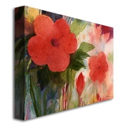 Trademark Art "Red Blossoms" Canvas Wall Art by Shelia Golden