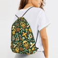 thumbnail image 6 of XMXT Waterproof Gym Bag, Undead Skeleton Print Drawstring Backpack for Men, m Green, 6 of 8