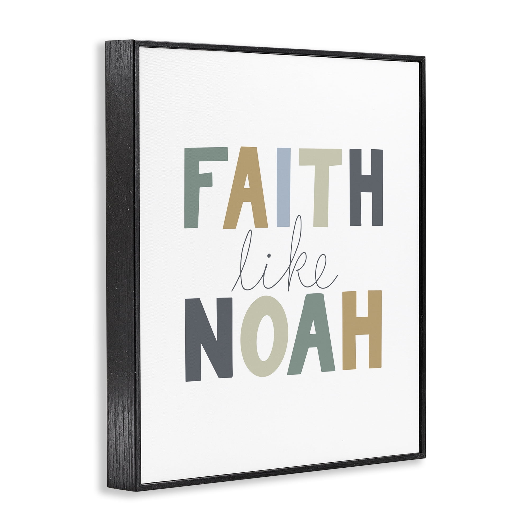 Stupell Industries Faith Like Noah Religious Painting Black Framed Art Print Wall Art, 16 x 20