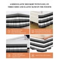 thumbnail image 6 of Grey Black White Striped Wrap Around Bed Skirts for California King Bed 18" Drop,Bed Skirt with Adjustable Elastic Belt Dust Ruffle Bed Valance for Bedroom Hotel Farmhouse Stripes Bed Frame Cover, 6 of 7