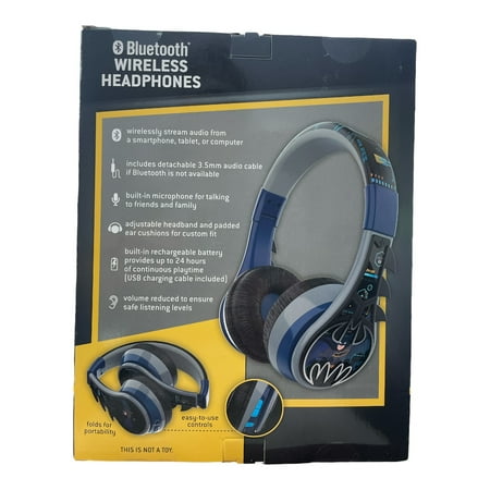 Batman Kids Volume Limiting Bluetooth Headphones with Microphone