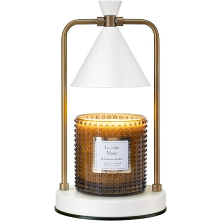 

LA JOLIE MUSE Candle Warmer Lamp with Timer Dimmable Candle Lamp Electric Candle Melter Compatible with Small & Large Candle 2 Bulbs Included