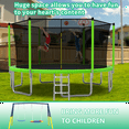 thumbnail image 3 of Mersco 14FT Heavy Duty Trampoline with Enclosure Net ,Swing Set Outdoor Big Trampoline for Backyard,Kids Trampoline with Basketball Hoop,Birthday and Holiday Gifts for Kids,Green, 3 of 13