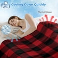 thumbnail image 3 of Rustic Checkered Cooling Blanket, Lightweight Breathable Summer Throw Blanket with Double Sided Cold Effect, Black Red Buffalo Plaid Picnic Beach Blankets Bed Sheet for Hot Sleepers 30"x40", 3 of 8