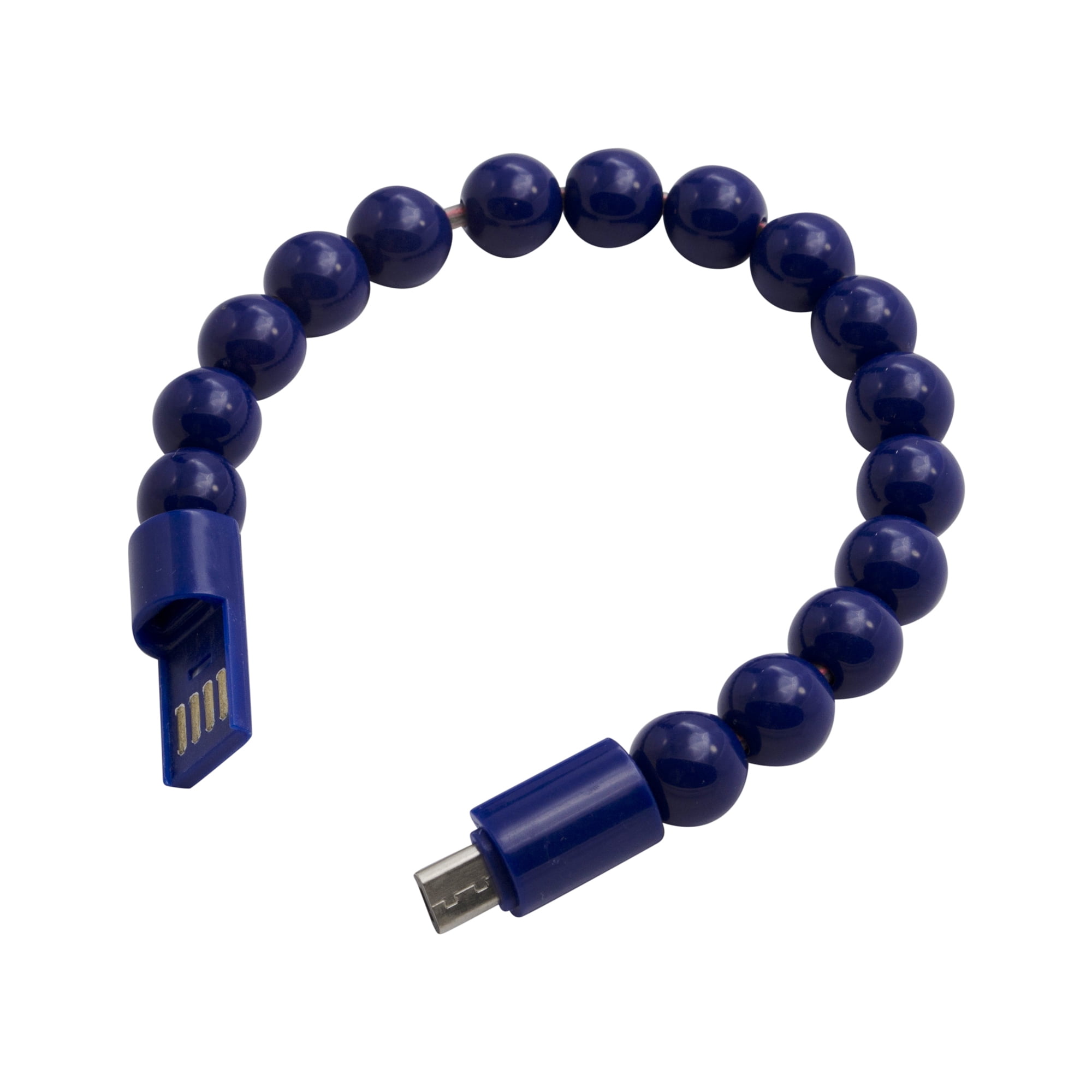 Beads Bracelet USB Charging / Sync Cable Micro USB Connector Navy