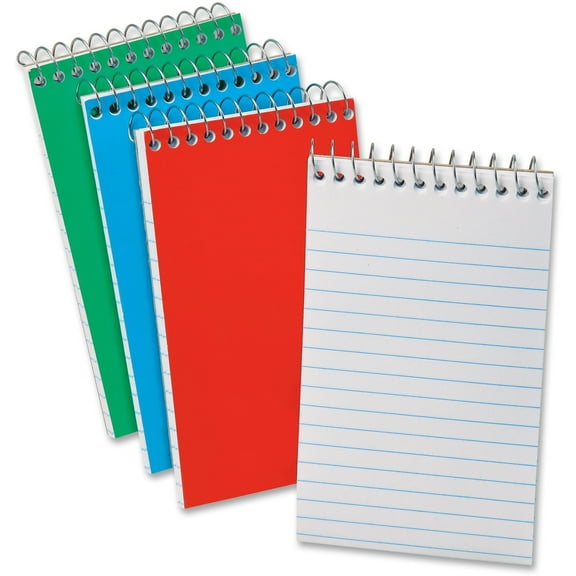 Memo Pads, Narrow Rule, Assorted Cover Colors, 40 White 4 X 6 Sheets, 3/pack | Bundle of 5