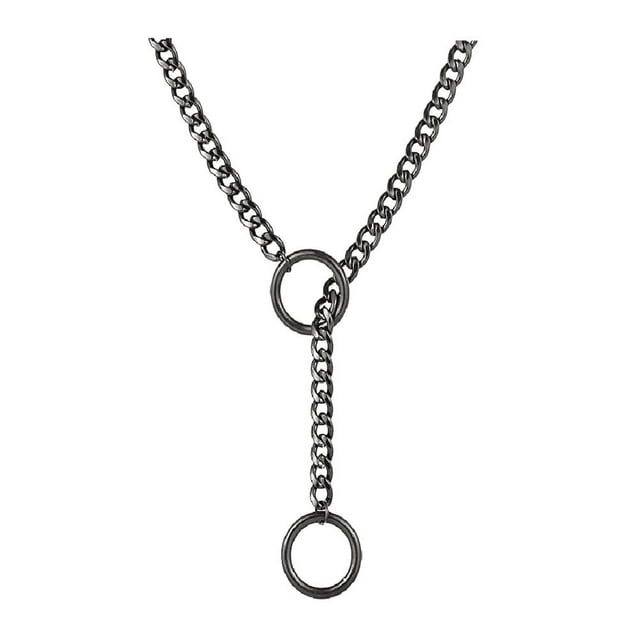Collar de cadena deslizante de acero inoxidable estilo punk rock para mujer con forma de corazón