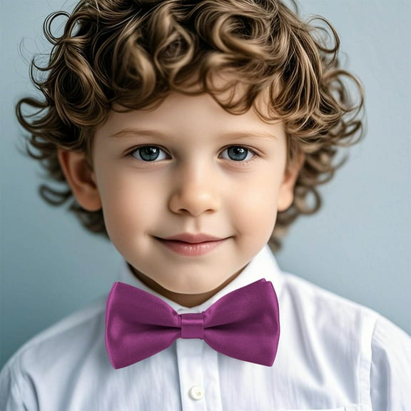 Delliss Boys' Adjustable Bow Solid Color Tie Accessories Shirt Tie
