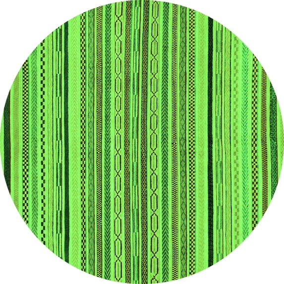 Ahgly Company Indoor Round Abstract Green Modern Area Rugs, 5' Round