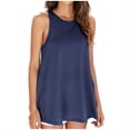 thumbnail image 1 of Top sin mangas casual suelto de cuello redondo de color sólido de verano para mujer Fridja  qr2262, 1 of 8