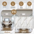 thumbnail image 5 of Marble Window Privacy Film, Grey Golden Crack Minimalistic Abstract Static Cling UV Sun Blocking Heat Control Window Tint Day and Night, Non-Adhesive One Way Windows Privacy Cover 17.7''x78.7'', 5 of 7