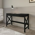 thumbnail image 2 of Home Design Beatrice Writing Desk with Spacious Tabletop and Built-In Drawers, Timeless Clean-Lined Design for Bedroom, Home Office, or Study Nook, Black, 2 of 7