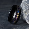 thumbnail image 5 of 1 piece of fashionable nebula pattern black tungsten steel ring, exclusive to men, unique engagement ring,black,10, 5 of 9