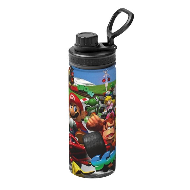 Mario Sports Botella de agua aislada de acero inoxidable Taza portátil Botella de agua al aire libre Moda Viajes Fitness Estudiante\r\n Talla única.