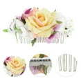 thumbnail image 3 of Unique Bargains 1 Pc Women's Simulated Flowers Hair Clip Comb for Parties Yellow Polyester Fabric Iron, 3 of 4