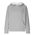 thumbnail image 5 of Ashirexll Womens Hoodies, Oversized Hoodies for Women, Ladies' Solid Color Plaid Hooded Sweatshirts Round Neck Long Sleeve Tops, 5 of 5