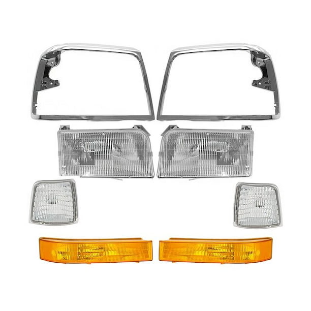Headlight Cornering Parking Light Kit 8 Piece Set Chrome Compatible