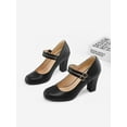 thumbnail image 5 of PENNYSUE Women's Mary Jane Pumps High Heels - Round and Closed Toe Shoes with Double Ankle Strap Buckle for Summer Party Wedding Occasions, 5 of 5