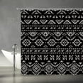 thumbnail image 2 of Black White Boho Shower Curtain Black White Geometric Modern Farmhouse Tribal Retro Western Aztec Abstract Mid Century Art Fabric Bathroom Curtains Decor Set with Hook(36" WX70 H), 2 of 3