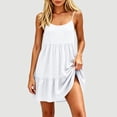 thumbnail image 3 of Josdec Women's U-Neck Spaghetti Strap Tiered Mini Dresses Loose Casual Sleeveless Backless Ruffle Hem for Summer Beach Vacation Wear S–XXL, 3 of 6