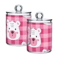 thumbnail image 2 of Cute Bear Faces Cartoon Translucent Plastic Cans Storage Canisters with Lid Set of 4, 2 of 7
