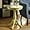 Light Yellow, variant on Royard Oaktree Round End Table, Wooden Side Table with Turned Pedestal and 4 Legs, Morden Accent Table for Foyer Office Small Spaces, White
