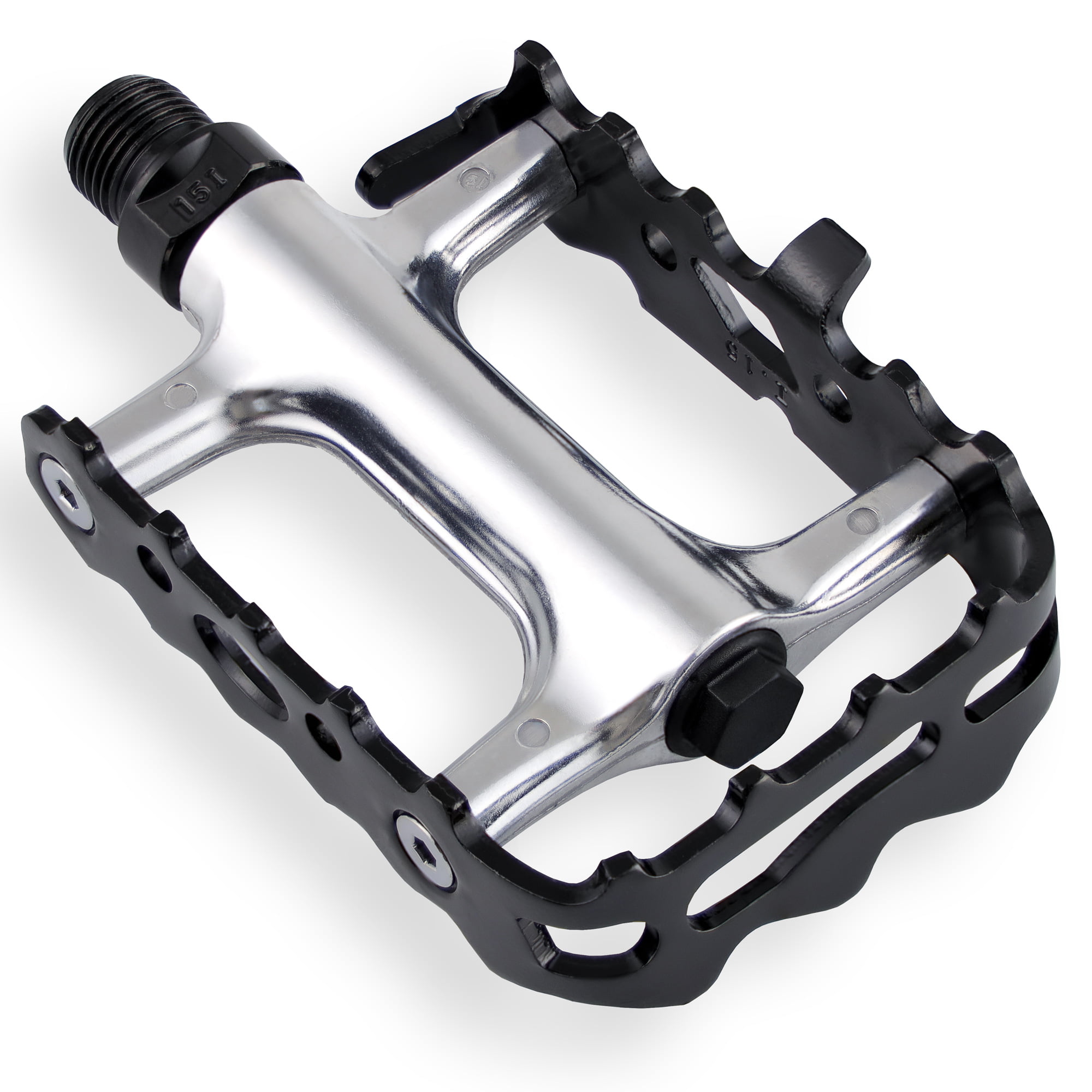 BICYCLE STEEL PEDALS 616 IN CHROME COMPATIBLE WITH 1/2 CRANK. NEW 