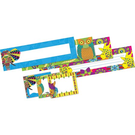 UPC: 0704068039933 | Barker Creek Bohemian Animals Nametag & Name Plate Set 81/Set BC3993
