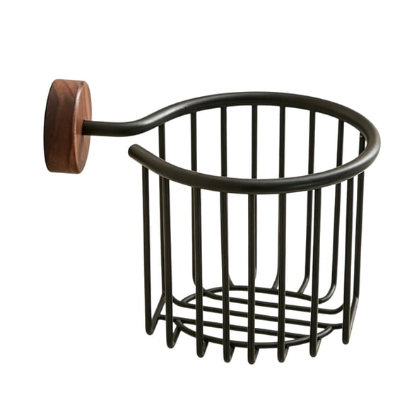 Leodye 1PCS Wood Toilet Paper Holder, No-Drill Wall Rack with Extra Shelf for Bathroom Phone and Wipes Storage -7.48*5.51IN
