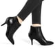 thumbnail image 2 of Botines De Punta Estrecha Cremallera Y Tacón De Aguja Para Mujer Negro 35, 2 of 7