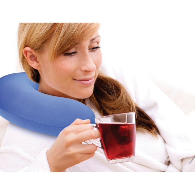 Vibrating Neck Massage Travel Pillow, Micro Bead, Blue Vibrating Neck Massage Travel Pillow, Micro Bead, Blue