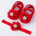 thumbnail image 2 of Coduop Baby Girl Princess Mary Jane Shoes Wedding Dress Flat Shoes with Free Headband, 2 of 6