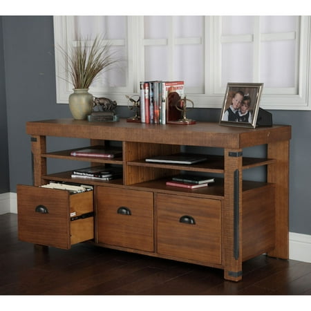 - American Furniture Classics Industrial Collection Credenza and Computer Workcenter with File Drawers