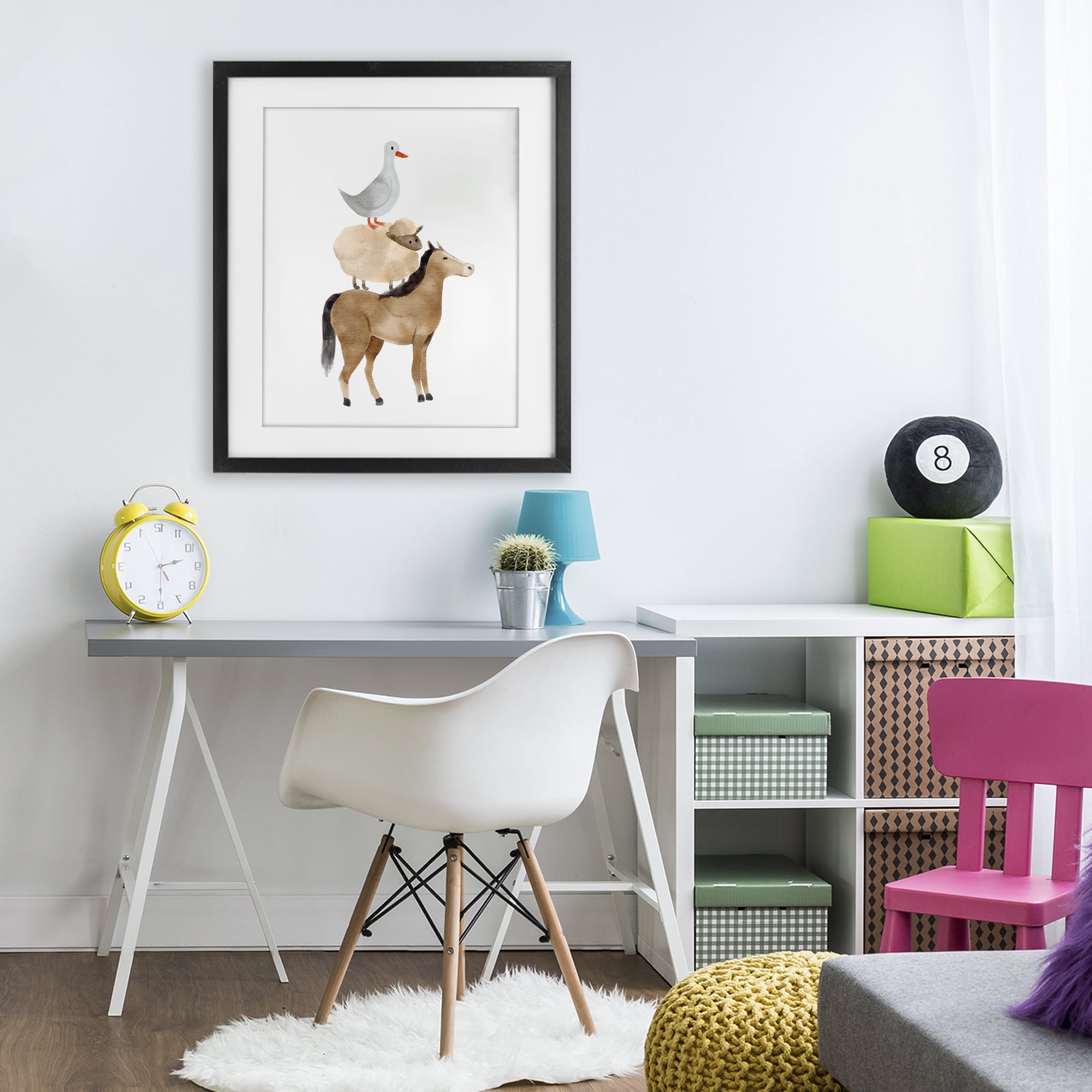 Stupell Industries Farm Life Stack Black Framed Print Under Glass, design by Kim Allen