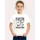 thumbnail image 1 of Faith Can Move Mountains Boys' Cotton T-Shirt - Black Casual Summer Tee with Inspirational Mountain & Lighthouse Design, Soft & Breathable Fabric, Round Neck, Perfect for Youngsters, Inspirational Cl, 1 of 6