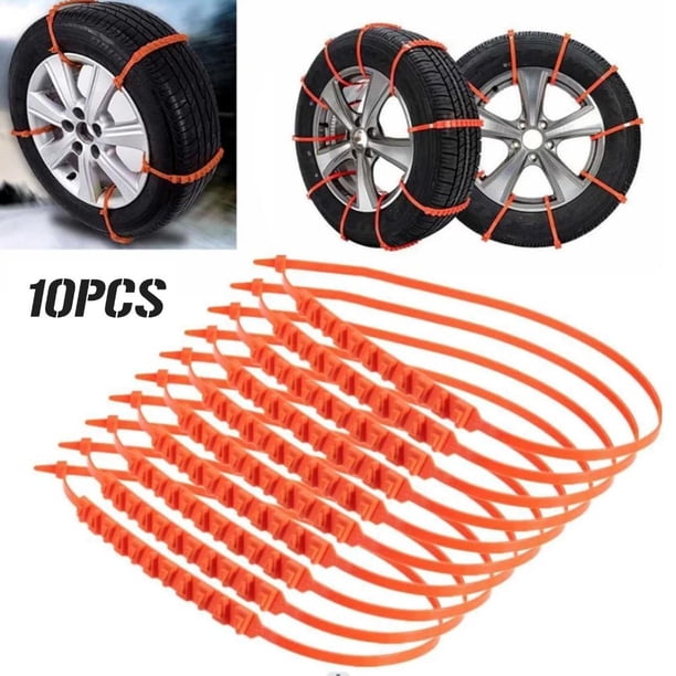 Cadenas universales de estilo de coche Cadena de nieve de neumáticos de rueda SUV de nailon ajustable (10 uds)