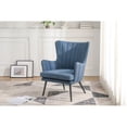thumbnail image 2 of Jenson Accent Chair wih Blue Fabric and Gray Legs, 2 of 7