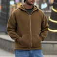 thumbnail image 2 of ZVNAΖH Mens Zip Up Hoodie Hooded Fleece Sweatshirt with Front Pouch Pocket, Loose Fit Midweight Thermal-Lined, S-3XL, 2 of 9